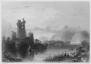 Ross Kalesi, Killarney (gravür) by William Henry (after) Bartlett