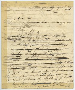 Washington'dan William H. Ashley'nin mektubunun taslağı şöyle başlıyor: “Sevgili Genl, buraya bir hafta önce geldim. . ” by William Henry Ashley