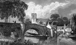 Aylesford Church and Bridge, engraved by B. Winkles, published 1829  by William Henry Bartlett