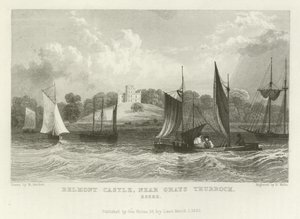 Grays Thurrock, Essex yakınlarındaki Belmont Kalesi by William Henry Bartlett