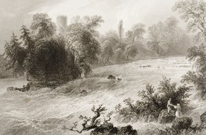Castleconnell ve Doonass Rapids, County Limerick, İrlanda, George Virtue, 1860