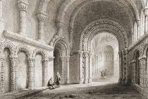 Cormac Şapeli (1127-34 inşa edilmiş), Cashel Kayası, County Tipperary, İrlanda, George Virtue, 1860