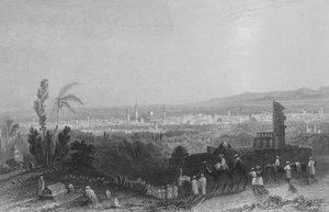 Şam, yukarıdan Salahyeh by William Henry Bartlett
