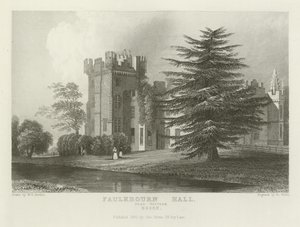 Witham, Essex yakınlarındaki Faulkbourne Hall, by William Henry Bartlett