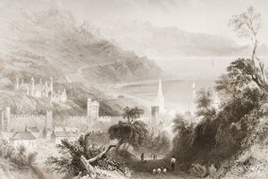Glenarm, County Antrim, Kuzey İrlanda, George Virtue, 1860