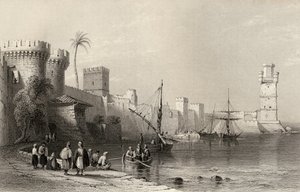 Rodos Limanı, Yunanistan, J.C. Armytage (1820-97) tarafından oyulmuş