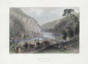 Harpers Ferry (Potomac tarafından), pub. 1839 (el renkli gravür) by William Henry Bartlett