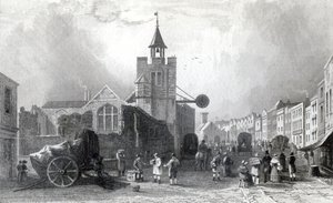 Aziz Nikolaos Kilisesi, Colchester, Essex, Charles Mottram tarafından oyulmuş, 1831 (gravür) by William Henry Bartlett