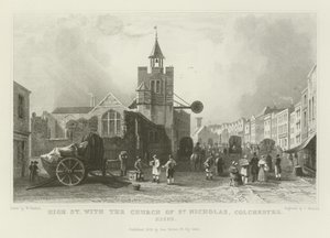St Nicholas Kilisesi, Colchester, Essex ile High Street by William Henry Bartlett