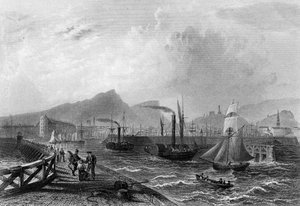 Leith İskelesi ve Limanı, Robert Wallis tarafından oyulmuş, c.1820 by William Henry Bartlett