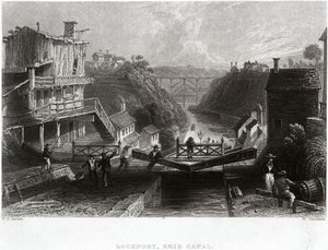 Lockport, Erie Kanalı by William Henry Bartlett