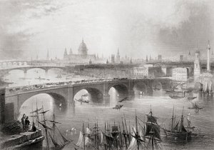 Londra, Southwark ve Blackfriars köprüleri, Charles Tomlinson tarafından 