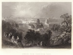 Greenwich Park'tan Londra by William Henry Bartlett