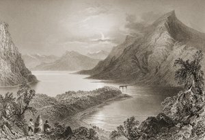 Lough Inagh, Connemara, Galway İlçesi, George Virtue, 1860