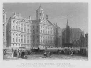 Saray ve Eski Kilise, Amsterdam (gravür) by William Henry Bartlett