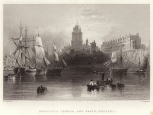 Redcliffe Kilisesi ve Havzası, Bristol by William Henry Bartlett
