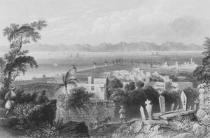Rhodes, the Ancient Dodanim, with the Channel between the Island and Asia Minor  by William Henry Bartlett