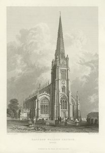 Safran Walden Kilisesi, Essex by William Henry Bartlett