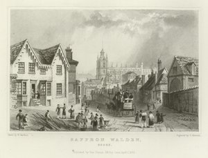 Safran Walden, Essex by William Henry Bartlett