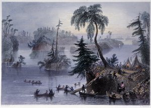 Bin Adalar Arasında Sahne: Kamp ve Tekneler, Mille îles - Bartlett W. H. by William Henry Bartlett