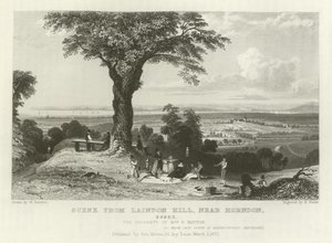 Horndon, Essex yakınlarındaki Laindon Tepesi'nden bir sahne by William Henry Bartlett