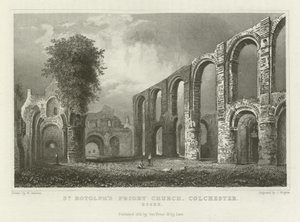 St Botolph Manastırı Kilisesi, Colchester, Essex by William Henry Bartlett