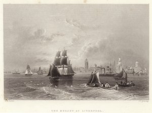 Liverpool'daki Mersey by William Henry Bartlett