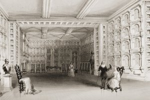 The Oak Room, Malahide Castle, County Dublin, İrlanda, George Virtue, 1860