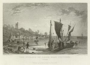 Southend, Essex yakınlarındaki Leigh Köyü by William Henry Bartlett