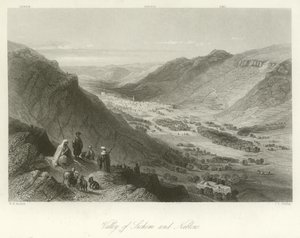 Sichem Vadisi ve Nablus, Filistin by William Henry Bartlett