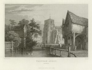 Waltham Manastırı, Essex by William Henry Bartlett