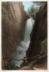 Aar Şelaleleri. (Gravür, yaklaşık 1850) by William Henry Bartlett