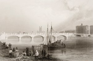 Wellesley Köprüsü, Limerick, İrlanda, George Virtue, 1860