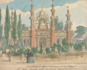Fire Work Temple ve Amerikan Yapı Salonu by William Henry Brooke