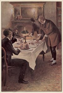Traddles koyun eti dilimler halinde kesti by William Henry Charles Groome