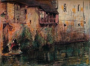 Kanal Sahnesi, Quimperle, c1907.
