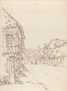 Bir Fransız Kasabasında Bir Sokak Görünümü by William Henry Hunt