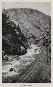 Colorado Kanyonları: Platte Canon (s/b fotoğraf) by William Henry Jackson