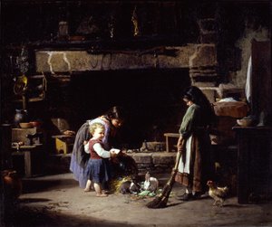 Çiftlik İçi: Tavşanları Besleyen Breton Çocukları, 1878.
