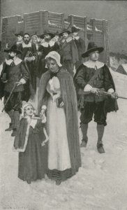 Sabbath-Day with the Pilgrim Fathers at their First Settlement in New Plymouth  by William Henry Margetson
