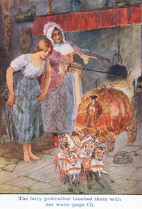 Peri Vaftiz Anası onlara asasıyla dokundu, Külkedisi, 1925 by William Henry Margetson