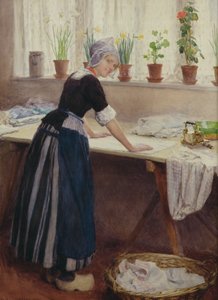 The Laundry Maid, 1915 (kağıt üzerinde wc) by William Henry Margetson