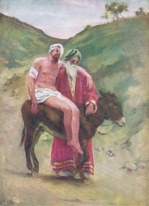 İyi Samiriyeli, Thomas Nelson tarafından yayınlanan İncil Resimli Kitaptan, c.1950 by William Henry Margetson