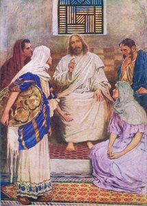 Thomas Nelson tarafından yayınlanan İncil Resimli Kitaptan iki kız kardeş, 1950 dolayları by William Henry Margetson