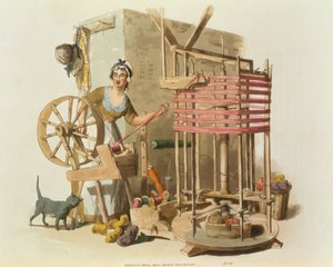 Bir Kadın Yün Skeiner, sanatçı tarafından oyulmuş, 1808 (aquatint) by William Henry Pyne