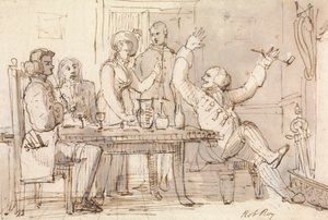 Rob Roy'a Bir Örnek: Bir Parti İçme ile İç Mekan by William Henry Pyne