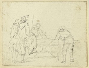 Kapıdaki Beş Figür by William Henry Pyne