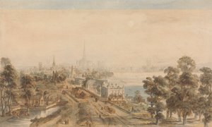 Eski Londra, St. James Park'tan Görünüm Doğuya Bakıyor by William Henry Pyne
