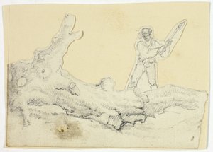 Woodsman Balta Düşmüş Ağaç by William Henry Pyne