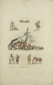 Kamp Sahneleri, 1803 (renkli gravür) by William Henry after Pyne